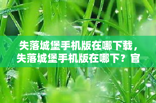 失落城堡手机版在哪下载，失落城堡手机版在哪下？官方渠道获取攻略