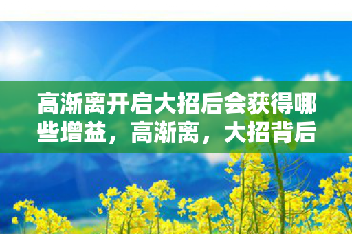 高渐离开启大招后会获得哪些增益，高渐离，大招背后的奥秘与游戏策略的深度解析