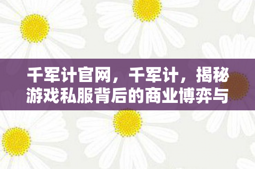 千军计官网，千军计，揭秘游戏私服背后的商业博弈与运营策略