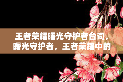王者荣耀曙光守护者台词，曙光守护者，王者荣耀中的守护者传奇