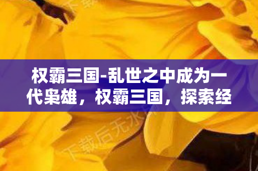 权霸三国-乱世之中成为一代枭雄，权霸三国，探索经典策略游戏的魅力与影响
