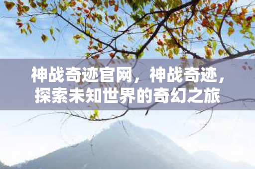 神战奇迹官网，神战奇迹，探索未知世界的奇幻之旅