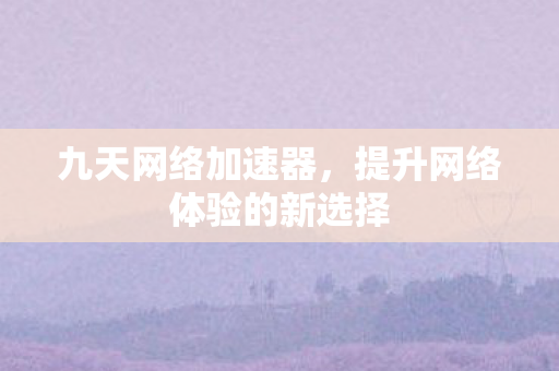 九天网络加速器，提升网络体验的新选择