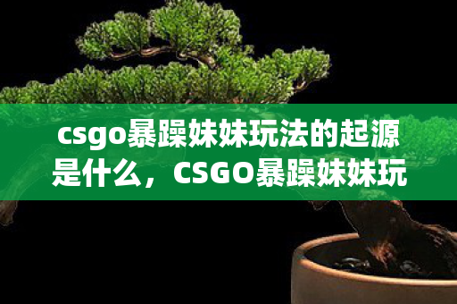 csgo暴躁妹妹玩法的起源是什么，CSGO暴躁妹妹玩法的起源