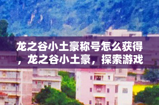 龙之谷小土豪称号怎么获得，龙之谷小土豪，探索游戏世界的财富与乐趣