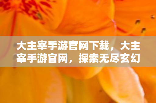 大主宰手游官网下载，大主宰手游官网，探索无尽玄幻世界的奇幻之旅