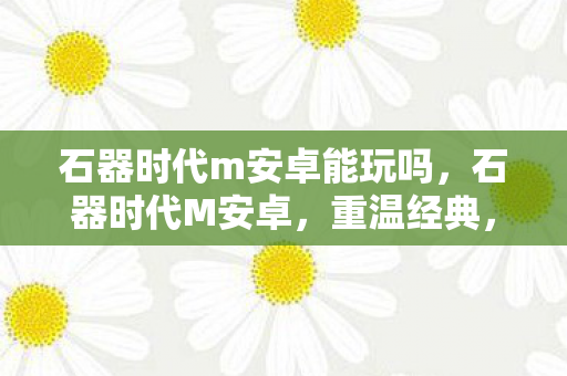 石器时代m安卓能玩吗，石器时代M安卓，重温经典，探索未知