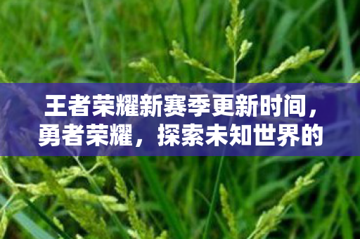 王者荣耀新赛季更新时间,勇者荣耀,探索未知世界的无尽冒险 王者荣耀新赛季更新时间,勇者荣耀,探索未知世界的无尽冒险