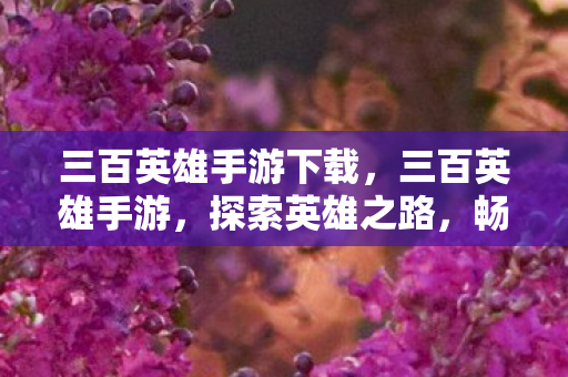 三百英雄手游下载,三百英雄手游,探索英雄之路,畅享竞技盛宴 三百英雄手游下载,三百英雄手游,探索英雄之路,畅享竞技盛宴
