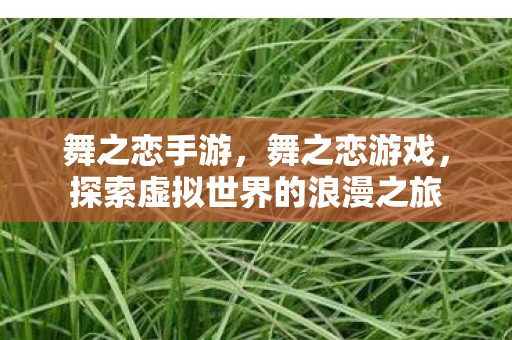 舞之恋手游,舞之恋游戏,探索虚拟世界的浪漫之旅 舞之恋手游,舞之恋游戏,探索虚拟世界的浪漫之旅