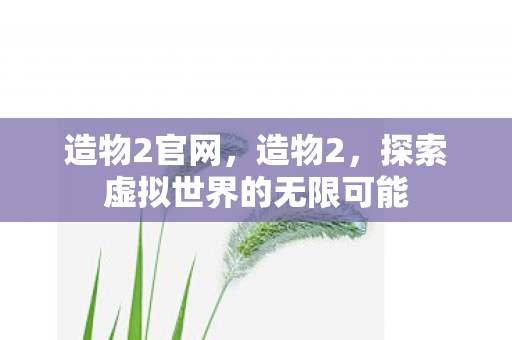 造物2官网，造物2，探索虚拟世界的无限可能