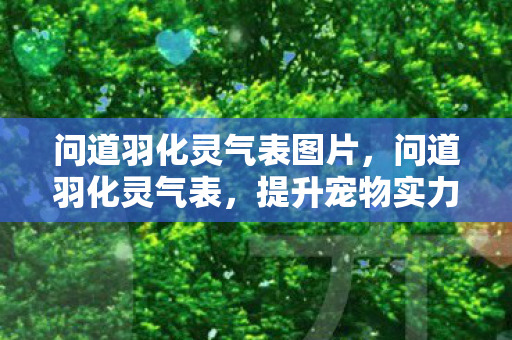 问道羽化灵气表图片，问道羽化灵气表，提升宠物实力的关键指南