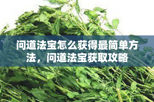 问道法宝怎么获得最简单方法，问道法宝获取攻略
