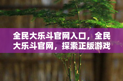 全民大乐斗官网入口，全民大乐斗官网，探索正版游戏的魅力
