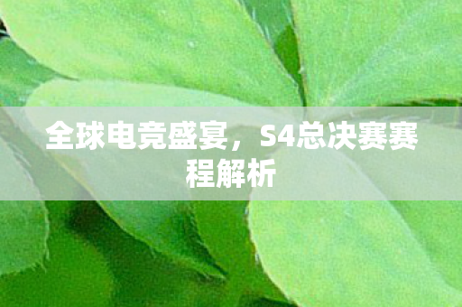 全球电竞盛宴，S4总决赛赛程解析