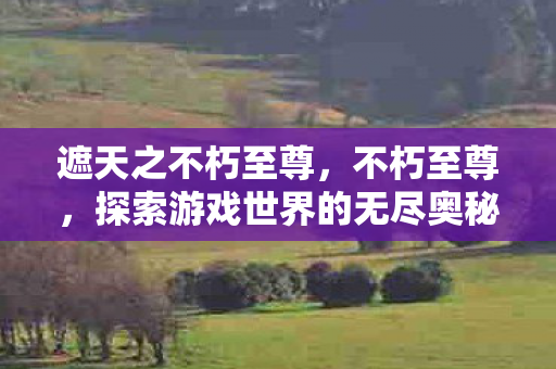 遮天之不朽至尊，不朽至尊，探索游戏世界的无尽奥秘