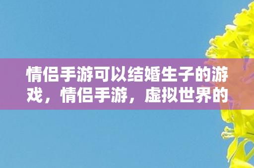 情侣手游可以结婚生子的游戏，情侣手游，虚拟世界的浪漫婚姻与育儿体验