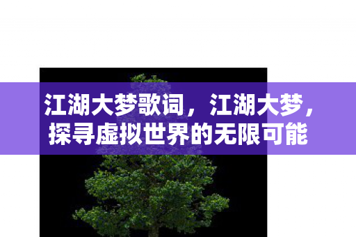 江湖大梦歌词,江湖大梦,探寻虚拟世界的无限可能 江湖大梦歌词,江湖大梦,探寻虚拟世界的无限可能