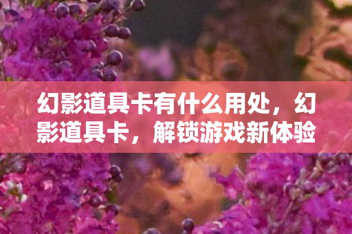 幻影道具卡有什么用处，幻影道具卡，解锁游戏新体验的神器