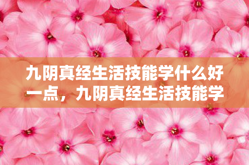 九阴真经生活技能学什么好一点，九阴真经生活技能学什么好