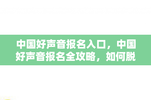 中国好声音报名入口，中国好声音报名全攻略，如何脱颖而出，赢得导师青睐？