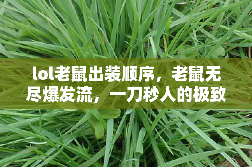 lol老鼠出装顺序，老鼠无尽爆发流，一刀秒人的极致快感
