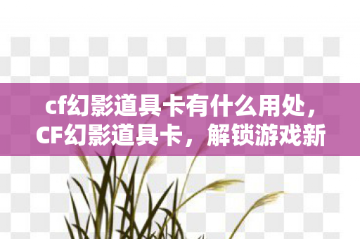 cf幻影道具卡有什么用处，CF幻影道具卡，解锁游戏新体验