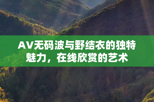 AV无码波与野结衣的独特魅力，在线欣赏的艺术