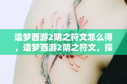造梦西游2阴之符文怎么得，造梦西游2阴之符文，探索古老神秘的力量