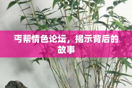 丐帮情色论坛,揭示背后的故事 丐帮情色论坛,揭示背后的故事