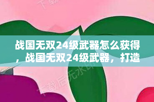 战国无双24级武器怎么获得，战国无双24级武器，打造顶级战斗力的秘密