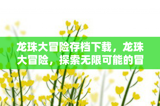 龙珠大冒险存档下载，龙珠大冒险，探索无限可能的冒险存档