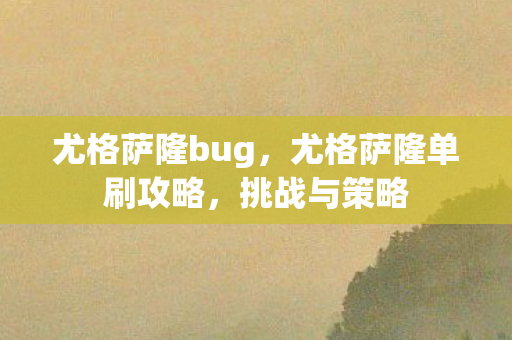尤格萨隆bug，尤格萨隆单刷攻略，挑战与策略