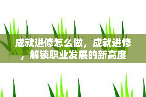 成就进修怎么做，成就进修，解锁职业发展的新高度