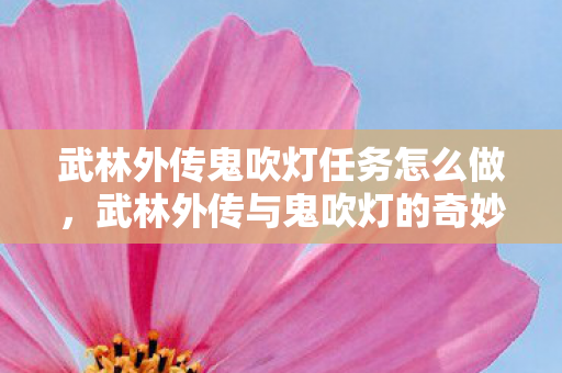 武林外传鬼吹灯任务怎么做，武林外传与鬼吹灯的奇妙碰撞