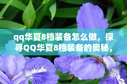 qq华夏8档装备怎么做，探寻QQ华夏8档装备的奥秘，打造极致战斗力的神器