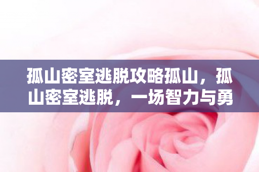 孤山密室逃脱攻略孤山，孤山密室逃脱，一场智力与勇气的冒险