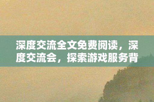 深度交流全文免费阅读，深度交流会，探索游戏服务背后的创新与挑战