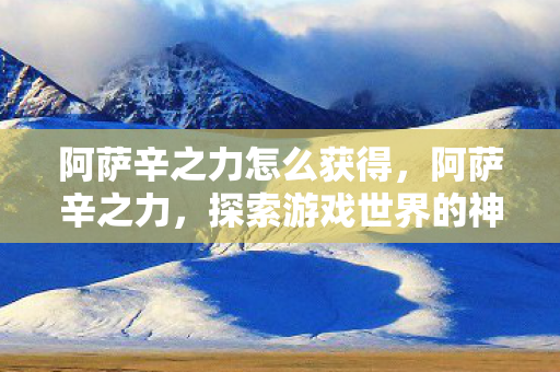 阿萨辛之力怎么获得，阿萨辛之力，探索游戏世界的神秘力量