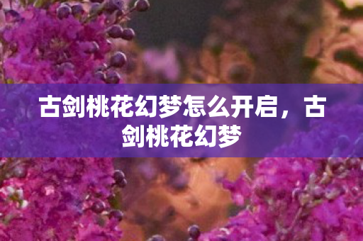 古剑桃花幻梦怎么开启，古剑桃花幻梦