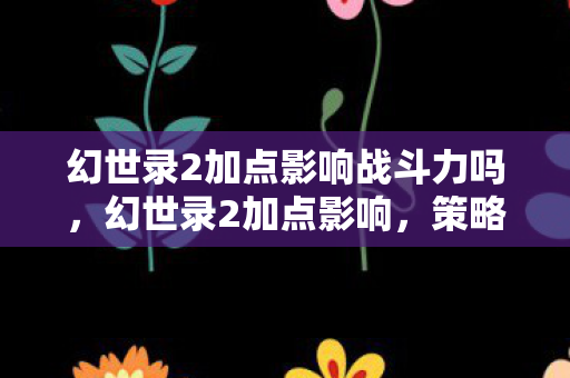 幻世录2加点影响战斗力吗，幻世录2加点影响，策略与角色发展的深度探讨