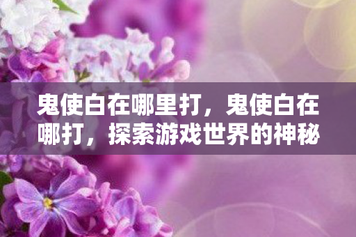 鬼使白在哪里打，鬼使白在哪打，探索游戏世界的神秘角落