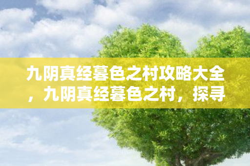 九阴真经暮色之村攻略大全，九阴真经暮色之村，探寻武侠世界的奇幻之旅