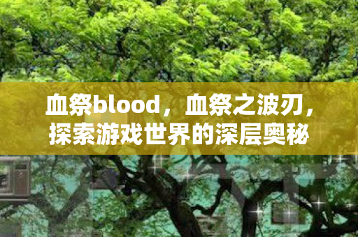 血祭blood，血祭之波刃，探索游戏世界的深层奥秘