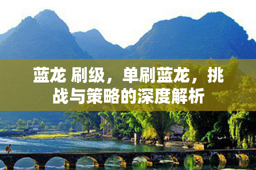 蓝龙 刷级，单刷蓝龙，挑战与策略的深度解析