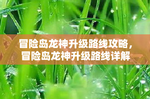 冒险岛龙神升级路线攻略，冒险岛龙神升级路线详解