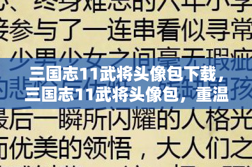 三国志11武将头像包下载，三国志11武将头像包，重温经典，领略武将风采