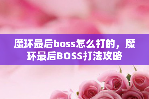 魔环最后boss怎么打的，魔环最后BOSS打法攻略