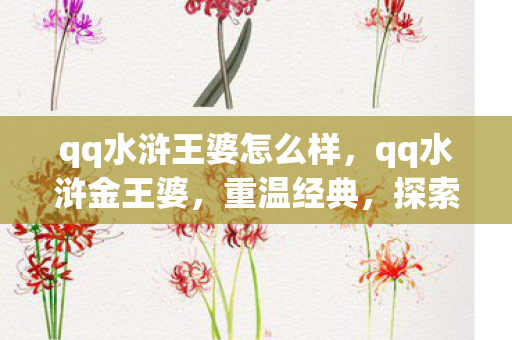 qq水浒王婆怎么样，qq水浒金王婆，重温经典，探索未知的水浒世界