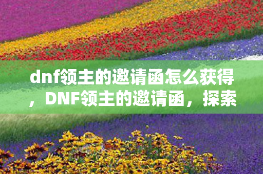 dnf领主的邀请函怎么获得，DNF领主的邀请函，探索未知领域的冒险邀请